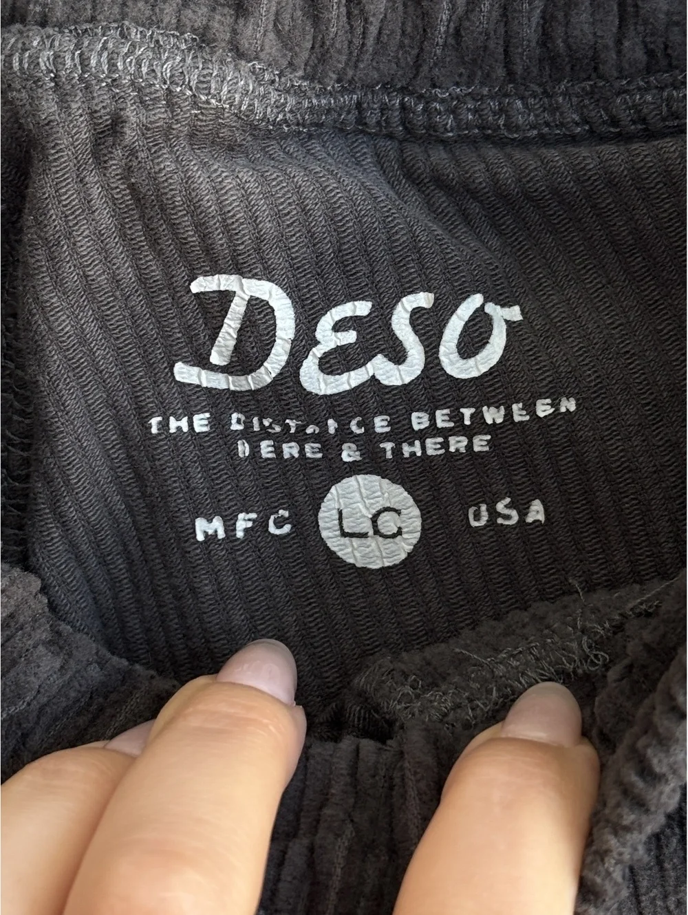DESO Corduroy Shorts Large Gray Made in USA Stretch Cotton Utility Casual Large